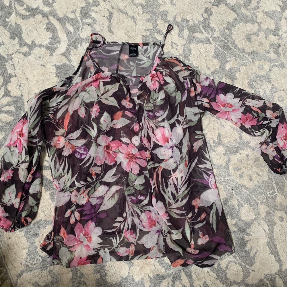 Sheer tropical blouse